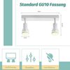 ZMH LED Deckenstrahler 2 Flammig Weiß Wohnzimmer Deckenleuchte Verstellbar Strahler GU10 Strahler Moderne Lampe Bild 5