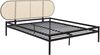 Metallbett Linköping mit ovalem Kopfteil 160x200 cm Schwarz/Rattanoptik [en. casa] Bild 2