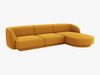 Micadoni 4-Sitzer Samtstoff Ecke rechts Sofa Miley | Bezug | Beinfarbe Black Plastic, Gelb Bild 2