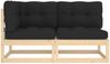 vidaXL 2-tlg. Garten-Lounge-Set mit Kissen Kiefer Massivholz 807292 Bild 2