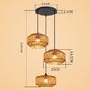 ZMH Pendelleuchte E27 3 Flammige Vintage Hängelampe Boho Papiergarn Deckenlamp, ohne Leuchtmittel Bild 3