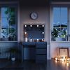 Schminktisch Sherry Grau 90 cm mit LED Beleuchtung und Hocker Vicco Bild 4