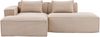 LVHOM Ecksofa 2 Sitzer, Modulares Sofa 235 cm breit, L-Form Sofa mit 2 Kissen, Schlafsofa aus Cordstoff, kein Aufbau erforderlich, Khaki Bild 2