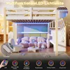 Hochbett mit RGB LED-Streifen, Stauraum, Lattenrost, Rausfallschutz und Regal, Treppe mit Regal, 140x200 cm, Kinderbett, Kiefer Bild 4