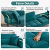Merax 2-in-1 Verstellbares Schlafsofa – Zweisitzer mit Samtbezug, klappbaren Armlehnen & Schlaffunktion, ideal für kleine Räume, Antik Blaugrün Bild 2