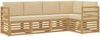 vidaXL Outdoor-Sofagarnitur 5 pcs Weiß und Beige 245 x 126,5 x 73 cm 3391818 Bild 2