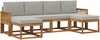 vidaXL Outdoor-Sofagarnitur 6 pcs Natürlich und Hellgrau Polyester 3385437 Bild 2