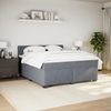 vidaXL Boxspringbett mit Matratze Dunkelgrau 200x200 cm Samt 3286409 Bild 3