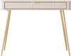 AX LIVING Vespasia kleiner Schminktisch beige 100,2 cm geriffelter Bild 4