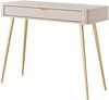 AX LIVING Vespasia kleiner Schminktisch beige 100,2 cm geriffelter Bild 3