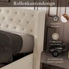 Polsterbett 180x200 cm mit Bettkasten im Chesterfield-Stil, Grau, ohne Matratze Bild 4