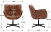 WAHSON OFFICE CHAIRS Loungesessel Armlehnstuhl Sessel aus PU-Leder, drehbar mit Metallbeinen Bild 2