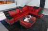 Couch Bianchi L Form in Leder - Echtleder - rot-schwarz - Rechts Bild 3