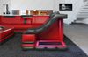 Couch Bianchi L Form in Leder - Echtleder - rot-schwarz - Rechts Bild 4