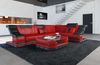 Couch Bianchi L Form in Leder - Echtleder - rot-schwarz - Rechts Bild 2