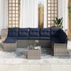 vidaXL Gartensofa-set mit Kissen 9 pcs Grau Poly-Rattan 3345495 Bild 3