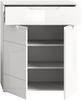 xonox. home Garderobe Solero X7WA9603 Schuhkommode Beistellschrank Schrankkommode Stauraummöbel in Weiß Nachbildung und weiß Hochglanz tiefzieh, ca. B/H/T: 80 x 97 x 37 cm Bild 3