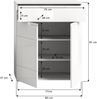 xonox. home Garderobe Solero X7WA9603 Schuhkommode Beistellschrank Schrankkommode Stauraummöbel in Weiß Nachbildung und weiß Hochglanz tiefzieh, ca. B/H/T: 80 x 97 x 37 cm Bild 4