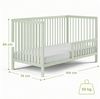 Kids Collective Babybett Kinderbett Gitterbett Baby Bett mit Rausfallschutz 60x120 70x140, stabiles Buchenholz, made in Europe 70x140 cm Grün Bild 3