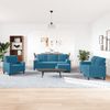 vidaXL 4-tlg. Sofagarnitur mit Kissen und Nackenrollen Blau Samt 3278390 Bild 3