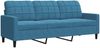 vidaXL 4-tlg. Sofagarnitur mit Kissen und Nackenrollen Blau Samt 3278390 Bild 4