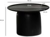 Couchtisch Mango Massivholz Rund 60x60x40cm Schwarz Trommelgestell Modern Bild 3
