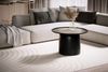 Couchtisch Mango Massivholz Rund 60x60x40cm Schwarz Trommelgestell Modern Bild 2