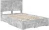 vidaXL Bettrahmen mit Kopfteil Beton Grau 120 x 190 cm Holzwerkstoff 3411335 Bild 4