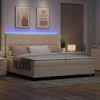 vidaXL Boxspringbett mit Matratze mit LED Creme 200 x 200 cm Stoff 3342975 Bild 5