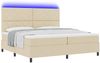 vidaXL Boxspringbett mit Matratze mit LED Creme 200 x 200 cm Stoff 3342975 Bild 3