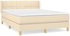 Boxspringbett mit Matratze Stoff Creme 140x200 cm Bild 2