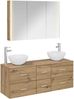 vidaXL Badezimmermöbel-Set 4 pcs Artisan-Eiche Ingenieurholz und Glas 3406750 Bild 2