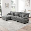 Luxuriöses Modulares Ecksofa,Übergroßes L-förmiges Cloud Couch für Wohnzimmer Tiefes Schlafsofa mit Ottoman,Chenille,Grau, Bild 3