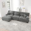 Luxuriöses Modulares Ecksofa,Übergroßes L-förmiges Cloud Couch für Wohnzimmer Tiefes Schlafsofa mit Ottoman,Chenille,Grau, Bild 2