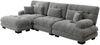 Luxuriöses Modulares Ecksofa,Übergroßes L-förmiges Cloud Couch für Wohnzimmer Tiefes Schlafsofa mit Ottoman,Chenille,Grau, Bild 5