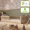 Crazy Pine 'Crazy Basic' Kinderbett mit Rausfallschutz, Skandinavisches Design, Holz, Natur, 140x200 cm, ohne Beine Bild 3