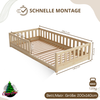 Crazy Pine 'Crazy Basic' Kinderbett mit Rausfallschutz, Skandinavisches Design, Holz, Natur, 140x200 cm, ohne Beine Bild 2