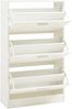 Schuhschrank Sykkylven 103x60x24 cm mit 3 Klappen Weiß [en. casa] Bild 4