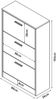 Schuhschrank Sykkylven 103x60x24 cm mit 3 Klappen Weiß [en. casa] Bild 3