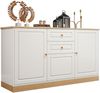 Sideboard , Drei Türen ,Doppelschubladen ,Geeignet für Wohn- und Esszimmer ,Multifunktionales Aufbewahrungsmöbel. Bild 4