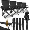 tectake Campingstuhl Gartenstuhl faltbar, mit Getränkehalter, 80 x 48 x 84,5 cm (Outdoor Klapptstuhl Gil für Außen in Schwarz, 4 St), geringes Gewicht, inkl. Tragetasche Bild 5