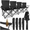 tectake Campingstuhl Gartenstuhl faltbar, mit Getränkehalter, 80 x 48 x 84,5 cm (Outdoor Klapptstuhl Gil für Außen in Schwarz, 4 St), geringes Gewicht, inkl. Tragetasche Bild 4