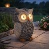 2er Set LED Solarleuchte, Stein Design Eule, grau, H 19,5 cm Bild 4