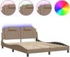 vidaXL Bettgestell "Viana" mit LED ohne Matratze Cappuccino-Braun 160x200 cm 3214033 Bild 2