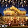 SERBASIC LED-Lichterkette Eisregen Außen, Weihnachtsbeleuchtung mit Timer 8 Modi Lichtervorhang, Anschließbar, für Balkon Geländer Traufe Weihnachtsdeko Bild 4
