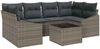 vidaXL Sofa Set mit Kissen mit Kissen 7 pcs Grau Poly Rattan 3346619 Bild 2