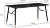 FINEBUY Esstisch FB105359 (120x60 cm Marmor Optik Schwarz, Küchentisch Modern), Esszimmertisch Metallbeine, Speisetisch Esszimmer Bild 3