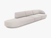 Micadoni 4-Sitzer Links Samtstoff Sofa Miley | Beinfarbe Black Plastic, Hellgrau, Chenille Bild 2