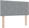 vidaXL Boxspringbett mit Kopfteil Hellgrau 200 x 90 cm Stoff 3341146 Bild 5