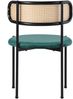 Esszimmerstuhl 4er-Set, Samt mit Rattan-Rückenlehne & Metallgestell, Grün Bild 5